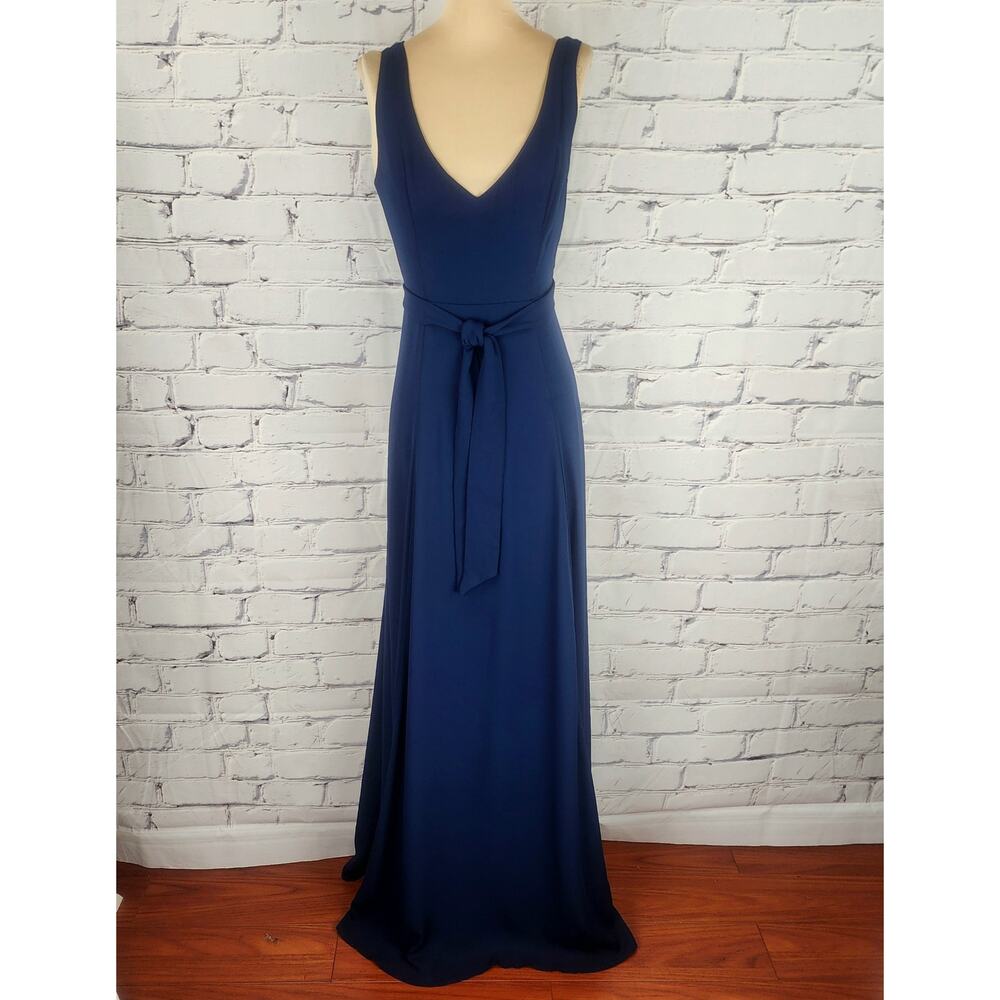 Show Me Your MuMu Jenn Maxi Dress Womens S Rich Navy Crisp Chiffon Formal Prom